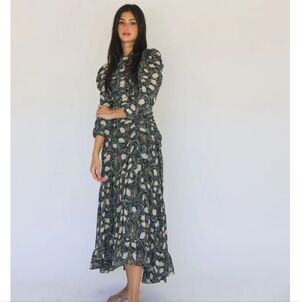 By Tess Talia Dress Floral Long Sleeve Maxi Nwt Size Medium